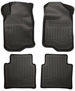 Chevrolet Malibu Floor Liners - Front + Rear - Husky Liners - WeatherBeater - Black - `08-`12